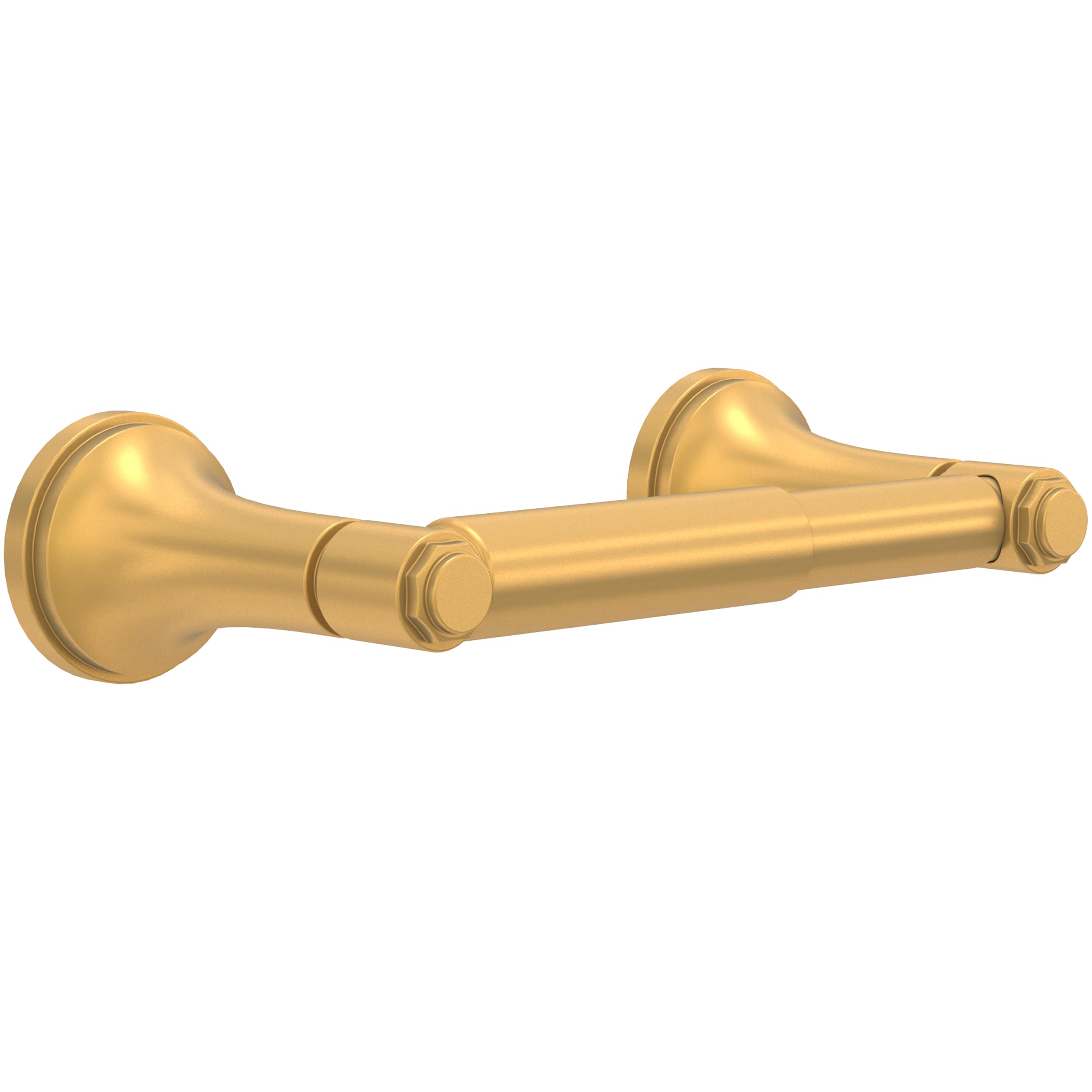 Franklin Brass Woodruff (1-Pack) Toilet Paper Holder Satin Gold Tissue Roll Holder for Bathroom Organization and Storage Spring-Loaded Toilet Tissue Holder Wall Bathroom Accessories WDRF50-SG