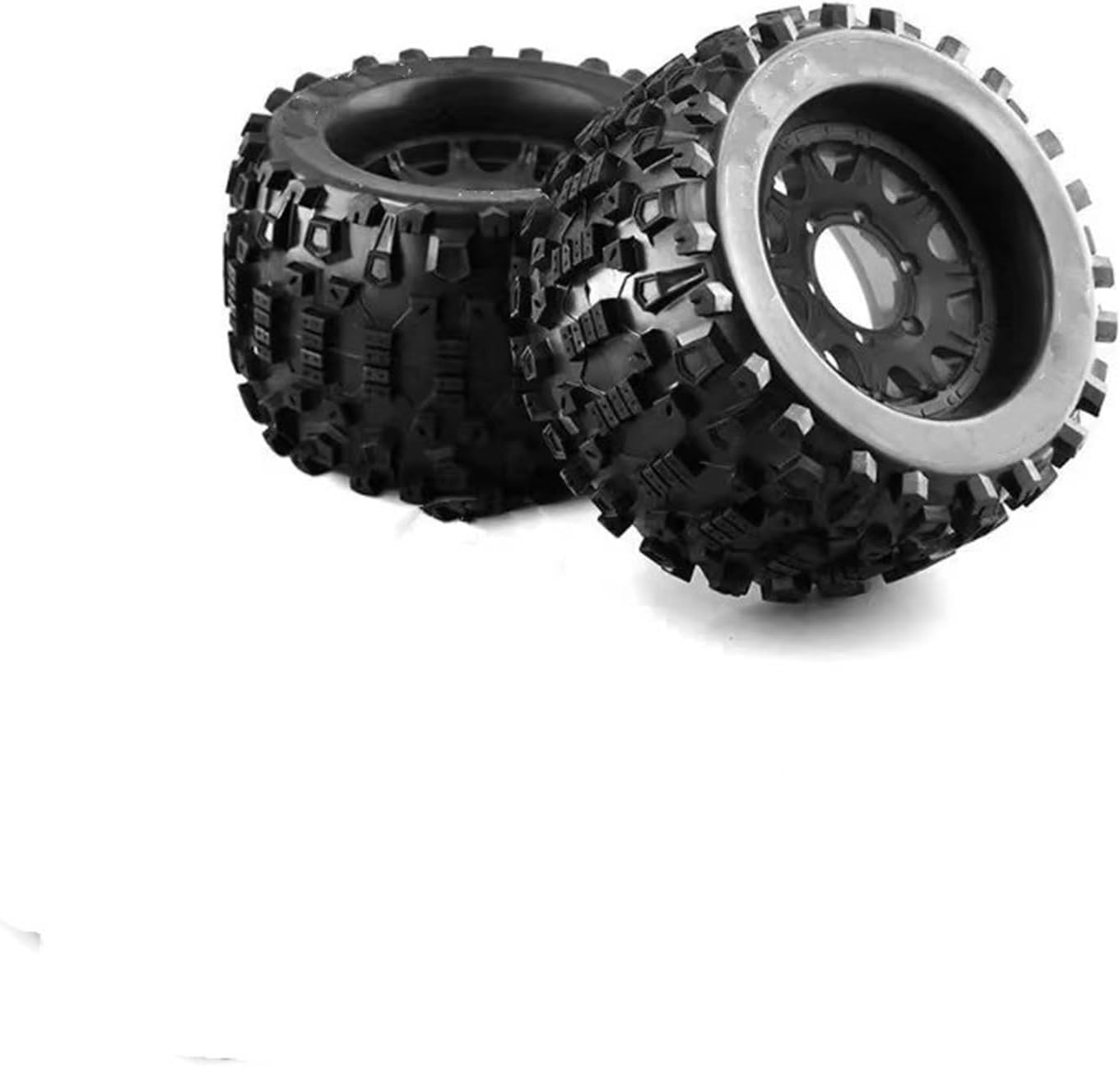 for HPI for Redcat for Rovan for Savage 2PCS 165MM for Monster Truck Wheels Rim Tire Set 12 14 17mm Hub Hex for 1/8 Off-Road RC Car Rc Car Tires(P3)