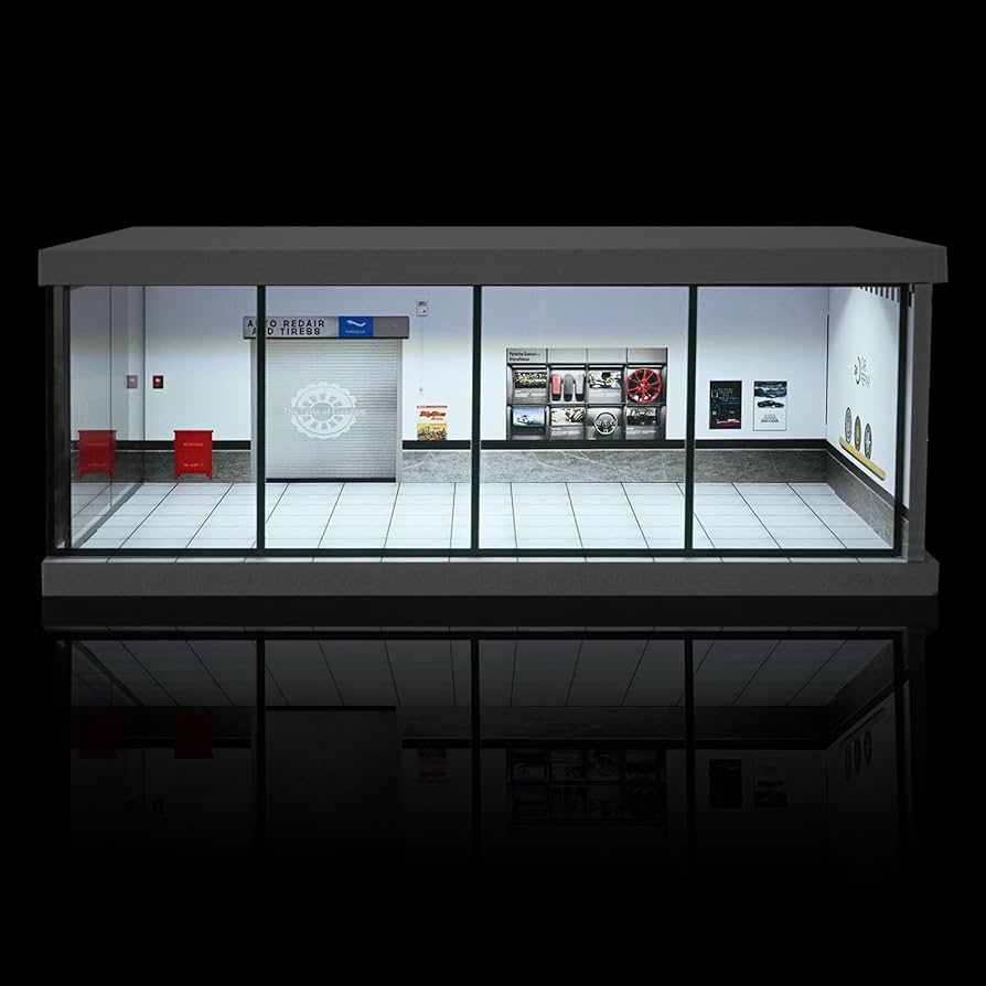 Amazon.co.jp: NUEIOVRW ジオラマ 1/43スケール 車庫モデル LED照明