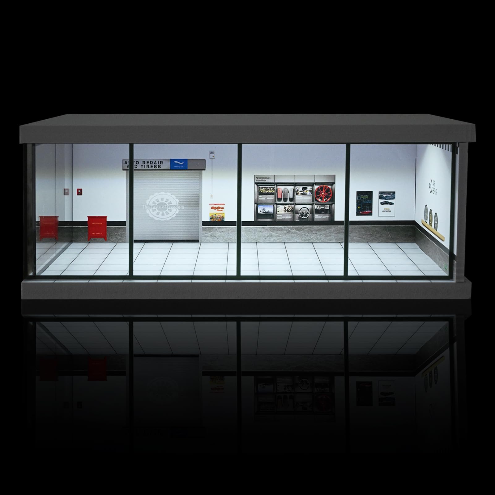 Amazon.co.jp: NUEIOVRW ジオラマ 1/43スケール 車庫モデル LED照明