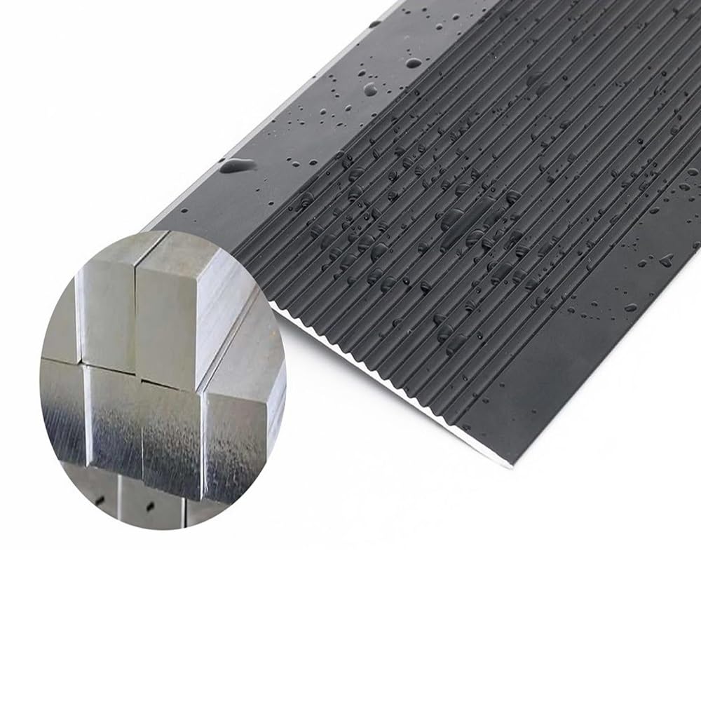 Metalowy profil przejściowy 120 cm do winylowego progu podłogowego, regulacja wysokości 1,5-4,5 cm, antypoślizgowy pasek przejściowy, szary (70 cm / 27,5 cala)