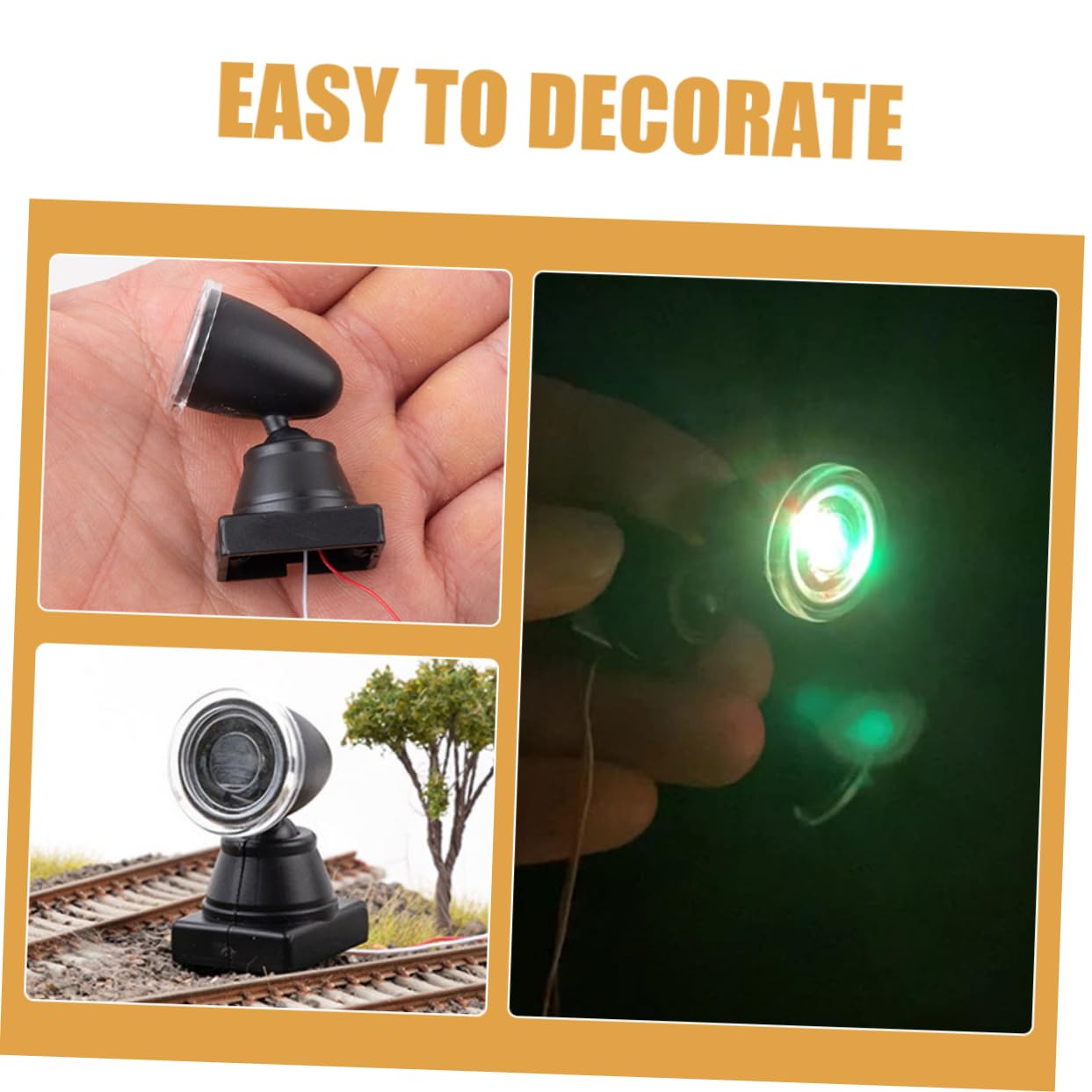 KONTONTY 2Pcs Miniature Signal Lamp Model for Sand Table Building Durable Reflector Light Realistic Decor for Railroad Scenery for Mini Landscape and DIY Projects
