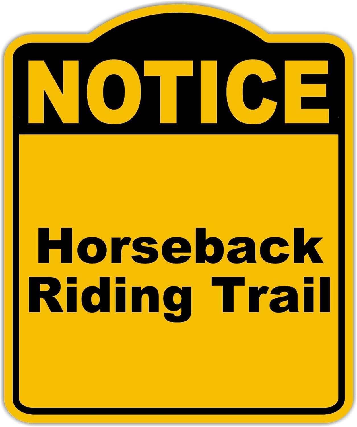 Horseback Riding Trail Notice Yellow Black Aluminum Composite Sign 20 x 24 inches