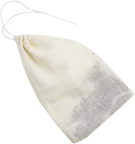 Miniatura 4 de Weoxpr 24 bolsas de sopa reutilizables con cordón  4 x 6 pulgadas, bolsas de gasa de algodón para café y té, bolsas de sopa, caldo de salsa de sopa,