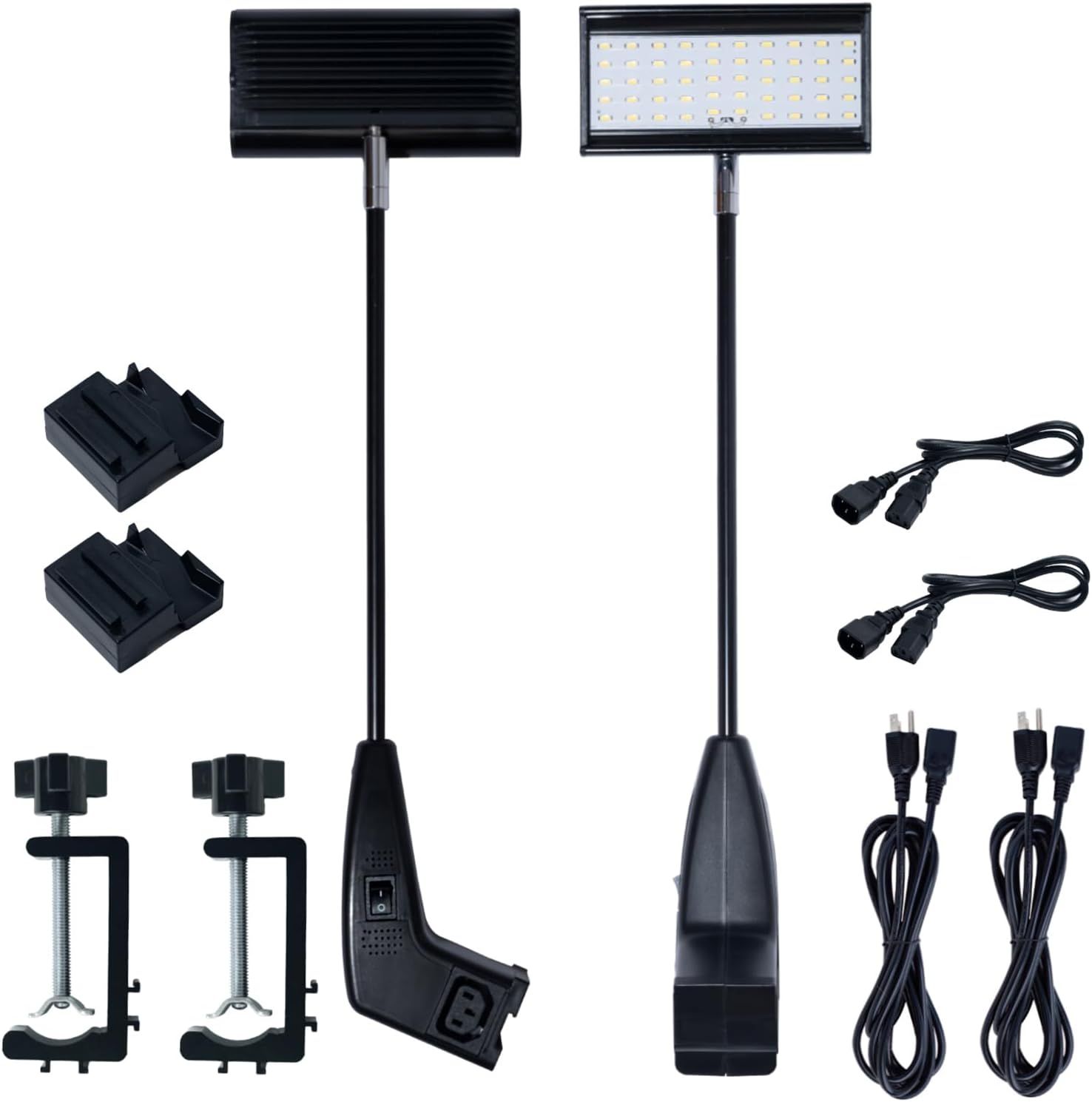 trade show display led lights,connectable exhibit arm lighting with clamps,mounting brackets,power cables,connect cables (black, standard)