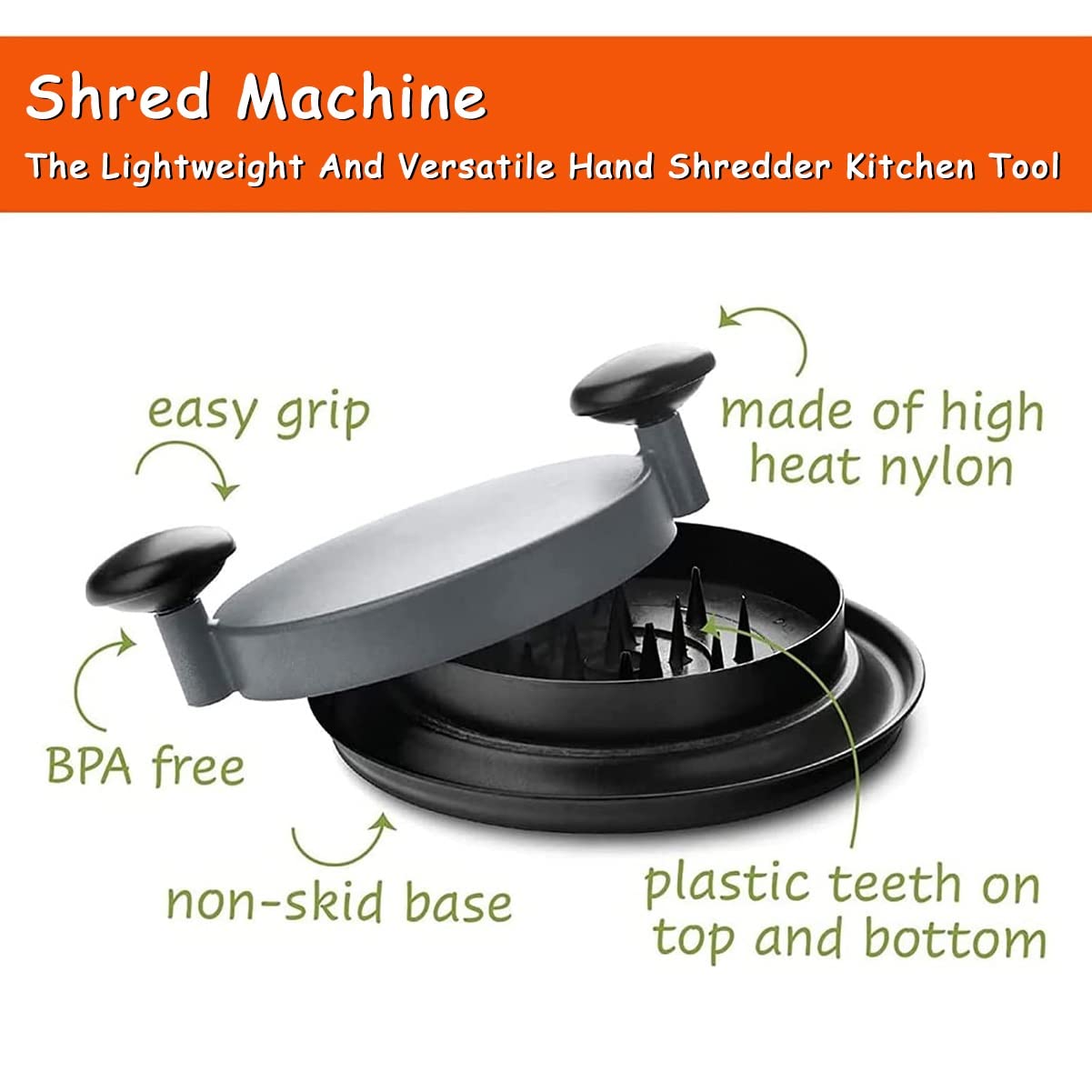 SURDOCA Chicken Shredder Meat Shredder, Solid Back Chicken Shredder