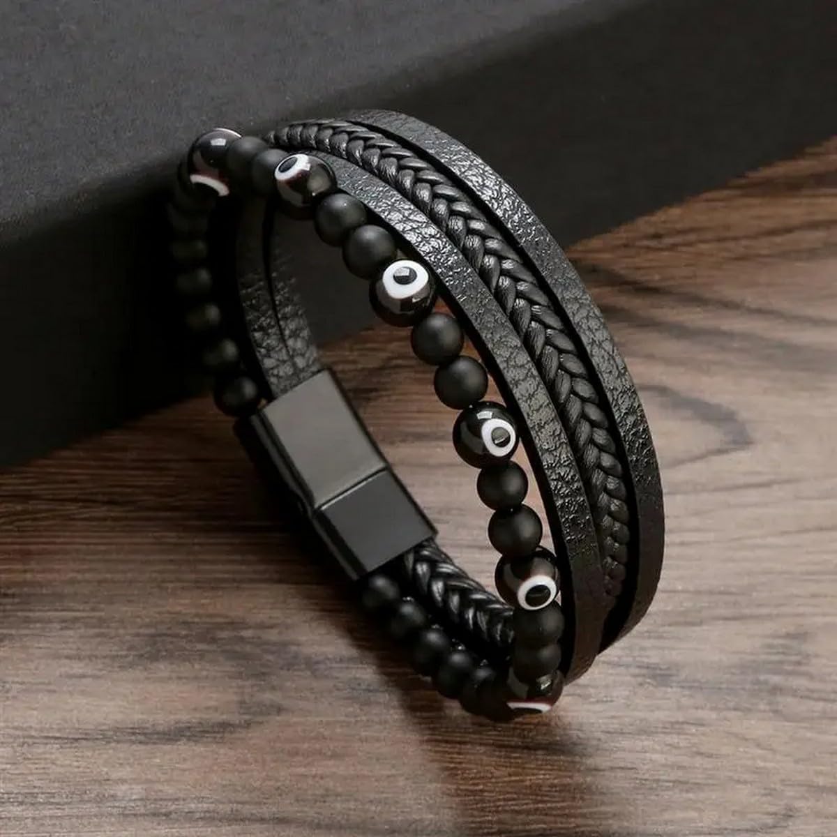 Unisex Adult Evil Eye Protection And Good Luck Healing Energy 8Mm Crystal Stone Reiki Bracelet - Amulet For Prosperity And Success - Talisman Nazar Bracelets
