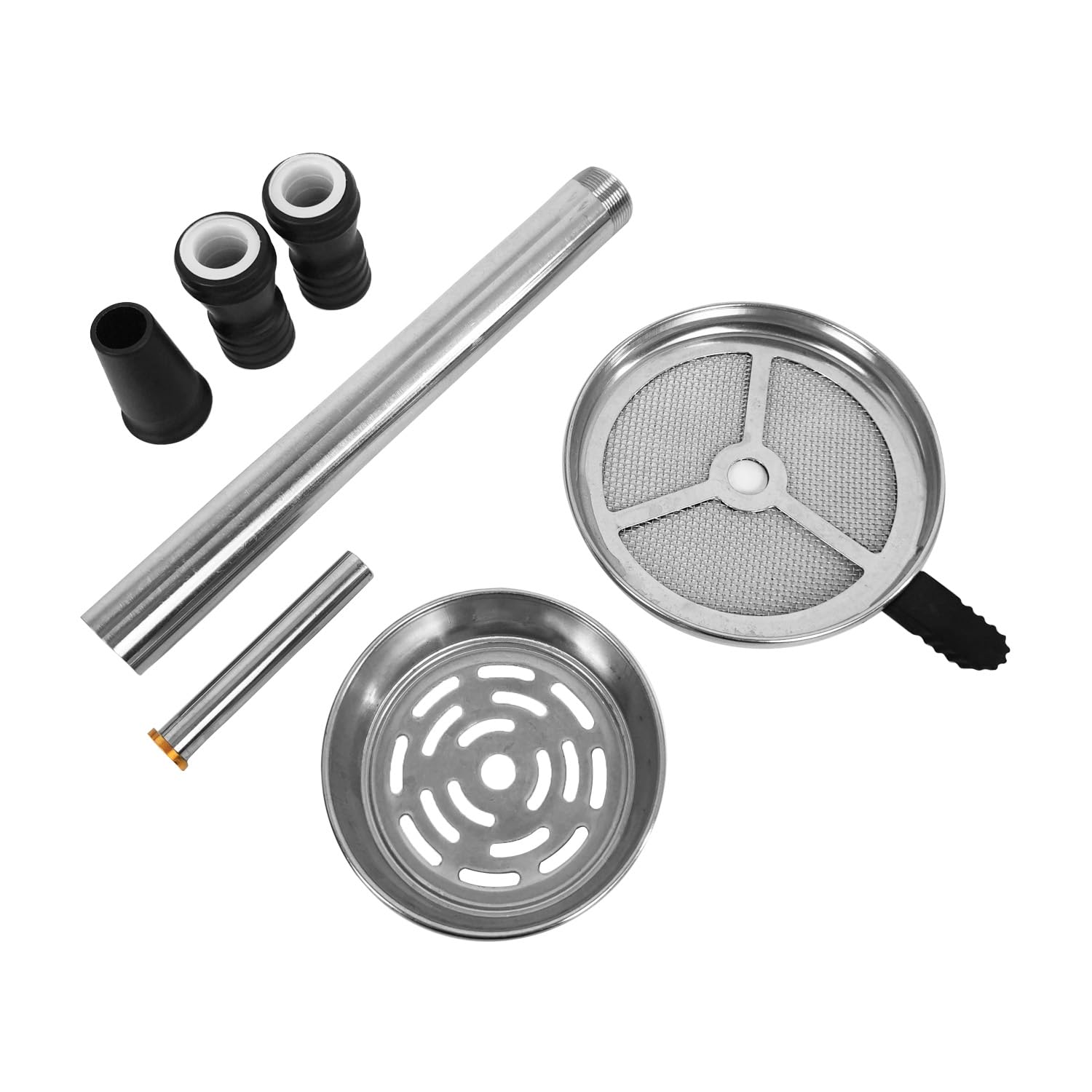RMAN Cachimba Shisha Completa 55 cm Negro con 2 Mangueras | Incluye Boquillas, Cazoleta de Cristal, Pinzas de Carbón, Cachimba Grande