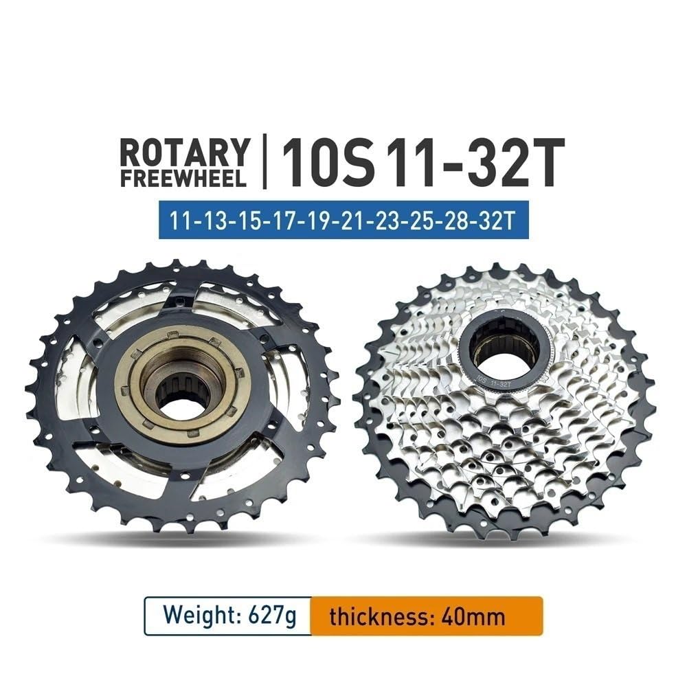 Compatible con piñón de Bicicleta Deportiva VG de 5/6/7/8/9/10/11 velocidades, Rueda Libre de Rosca de 11-36 Dientes, Compatible con Rotary. Cassette para Bicicleta Cassettes y piñones