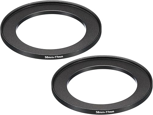 PATIKIL Anillo elevador de metal de 2.283 in-3.031 in, paquete de 2 anillos adaptadores de filtro de lente de cámara, anillo adaptador de filtro de