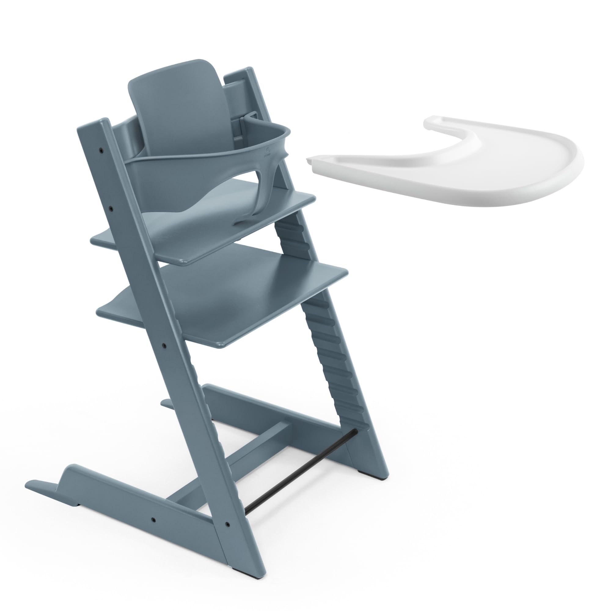 Krzesełko do karmienia Stokke Tripp Trapp (Fjord Blue) z tacką Stokke (biała)