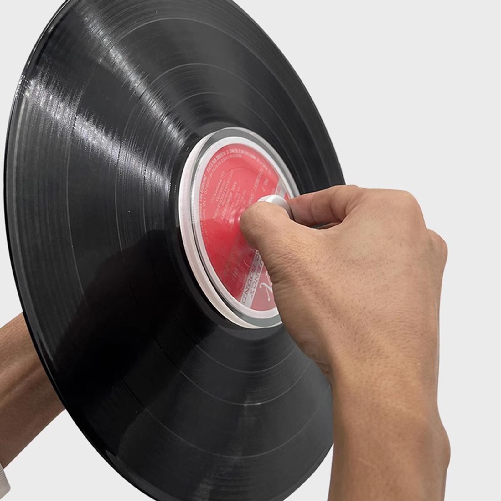 Morsetto per La Pulizia dei Dischi in Vinile, Salva Etichetta, Clip di Protezione Impermeabile per Rondella, con Manico in Alluminio, per Dischi in Vinile Trasparenti, Facile da Pulire
