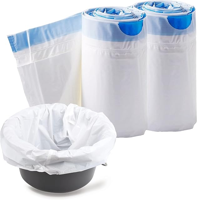 Disposable Commode Liner Bags PACK 40 Adult Bedside Commode Liners Bed Pan Liners Disposable Waste Bags for Commode Chair,Portable Toilet Bags,Camping Toilet Bags-Universal