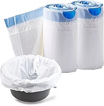 40 Pack Disposable Toilet Bags for Commode Chair for Adult Bedside Chair - Universal Portable Toiletry Bags for Bed, Camping and Waste Collection