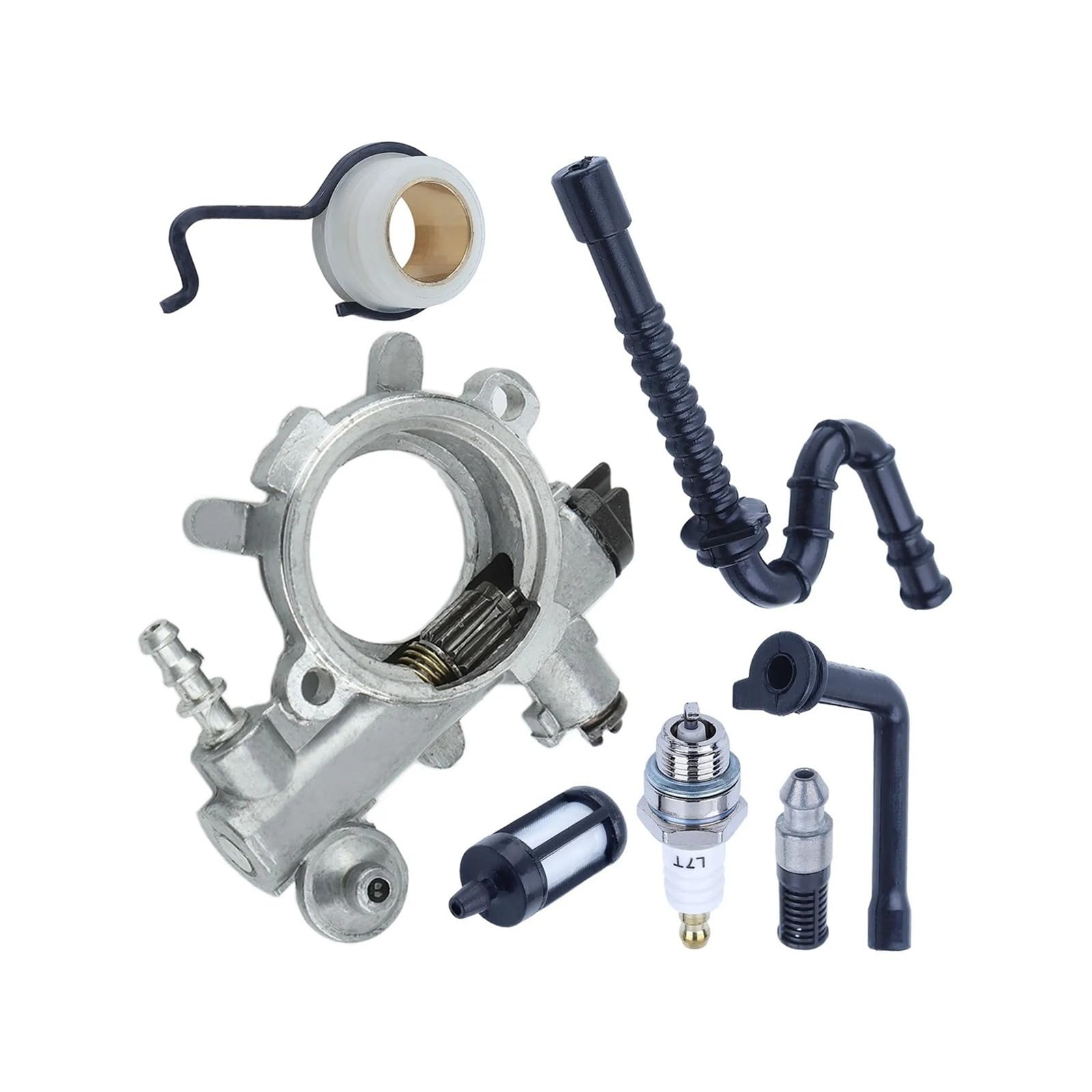 Kit de filtro de combustible for bomba de aceite de motosierra con engranaje helicoidal, compatible con 034 036 MS360 1125 640 3201