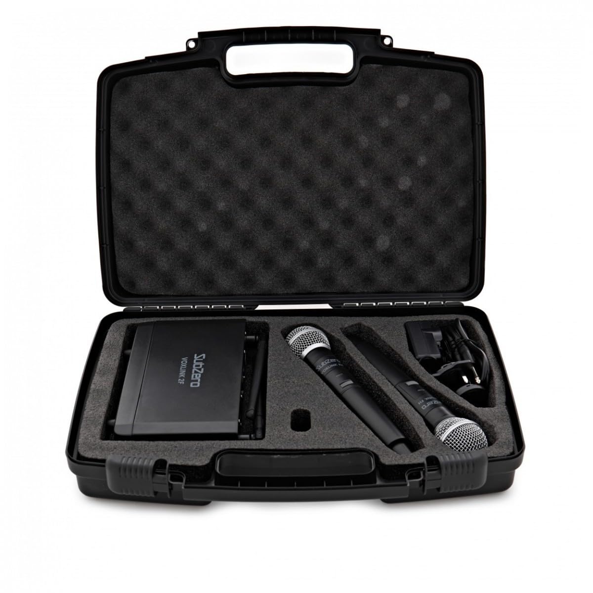 SubZero Sistema microfonico wireless con 2 microfoni | Per cantanti, presentatori e artisti, supporta due esecutori, frequenza fissa UHF, portata fino a 50m