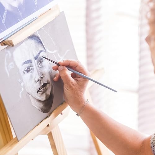 Miniatura 15 de PHOENIX - Juego de 12 paneles de lienzo de algodón con triple imprimación para pintura al óleo y acrílica Blanco