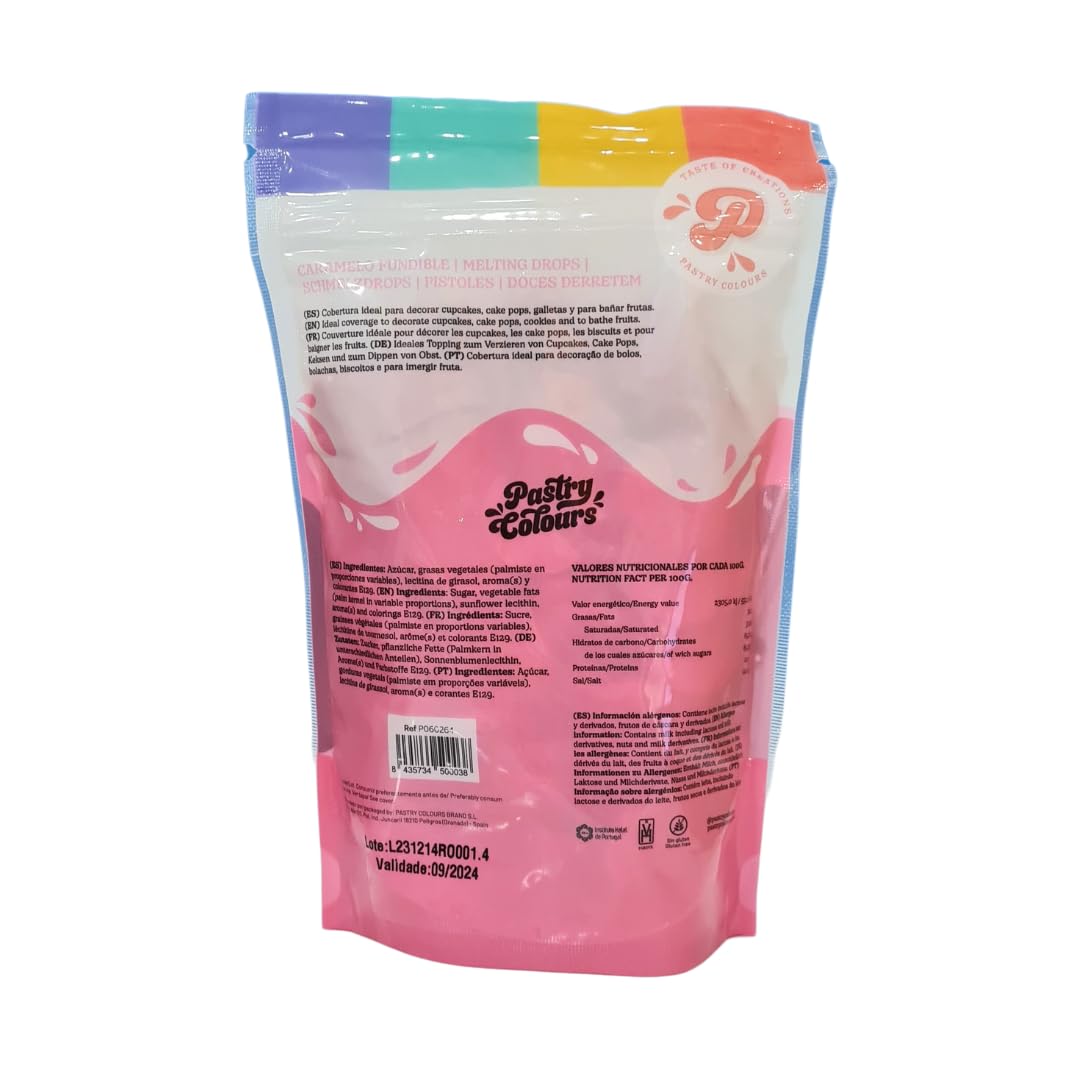 PASTRY COLOURS Melts Rosa Chocolate para Fundir Cobertura para Pasteles 250g