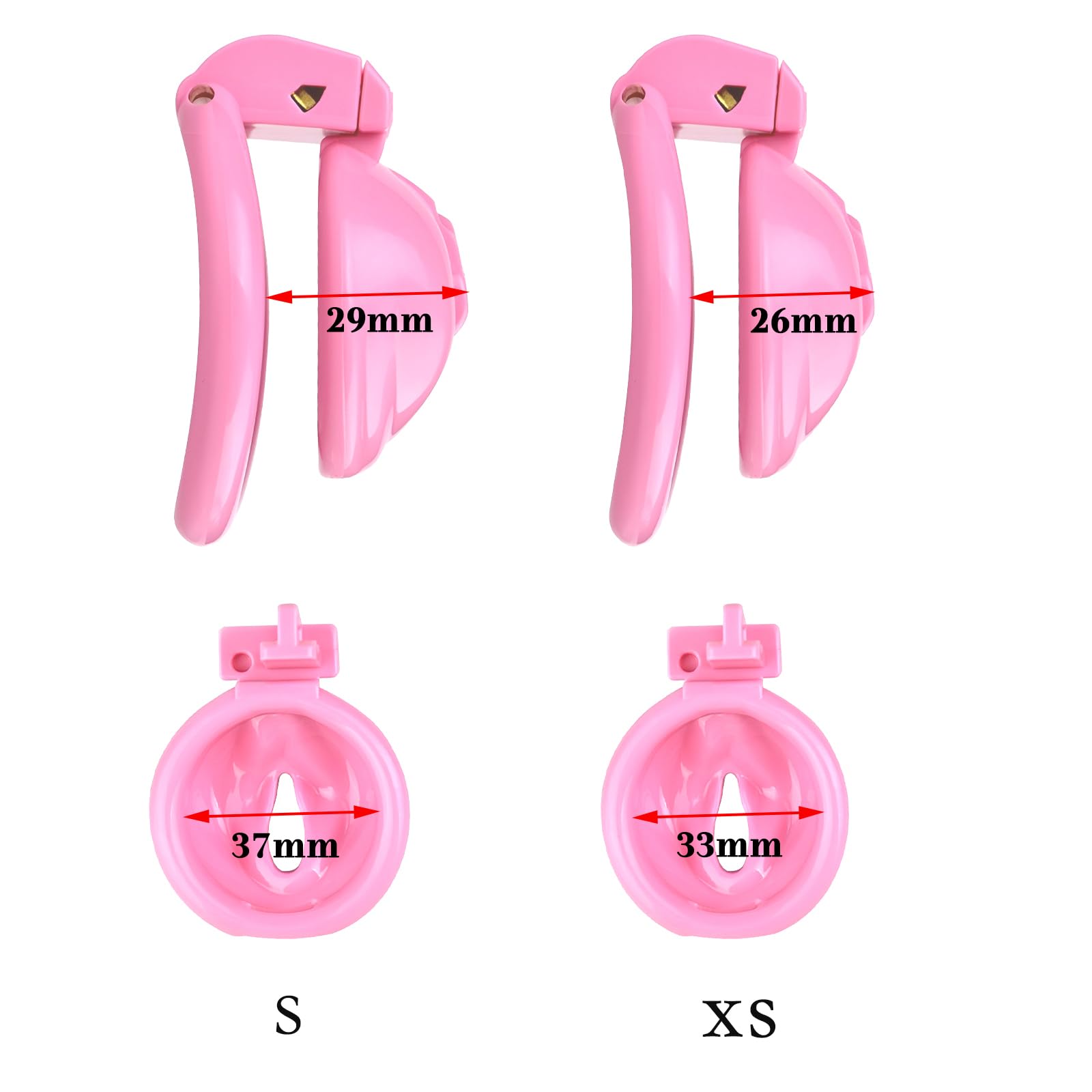 BDSMAGE Sissy Gabbie per Pene, Forma delle labbra chastity cage, gabbia castità per uomo, gabbia di castità con 4 cock rings, cock cage per Prevenire L'erezione (S)
