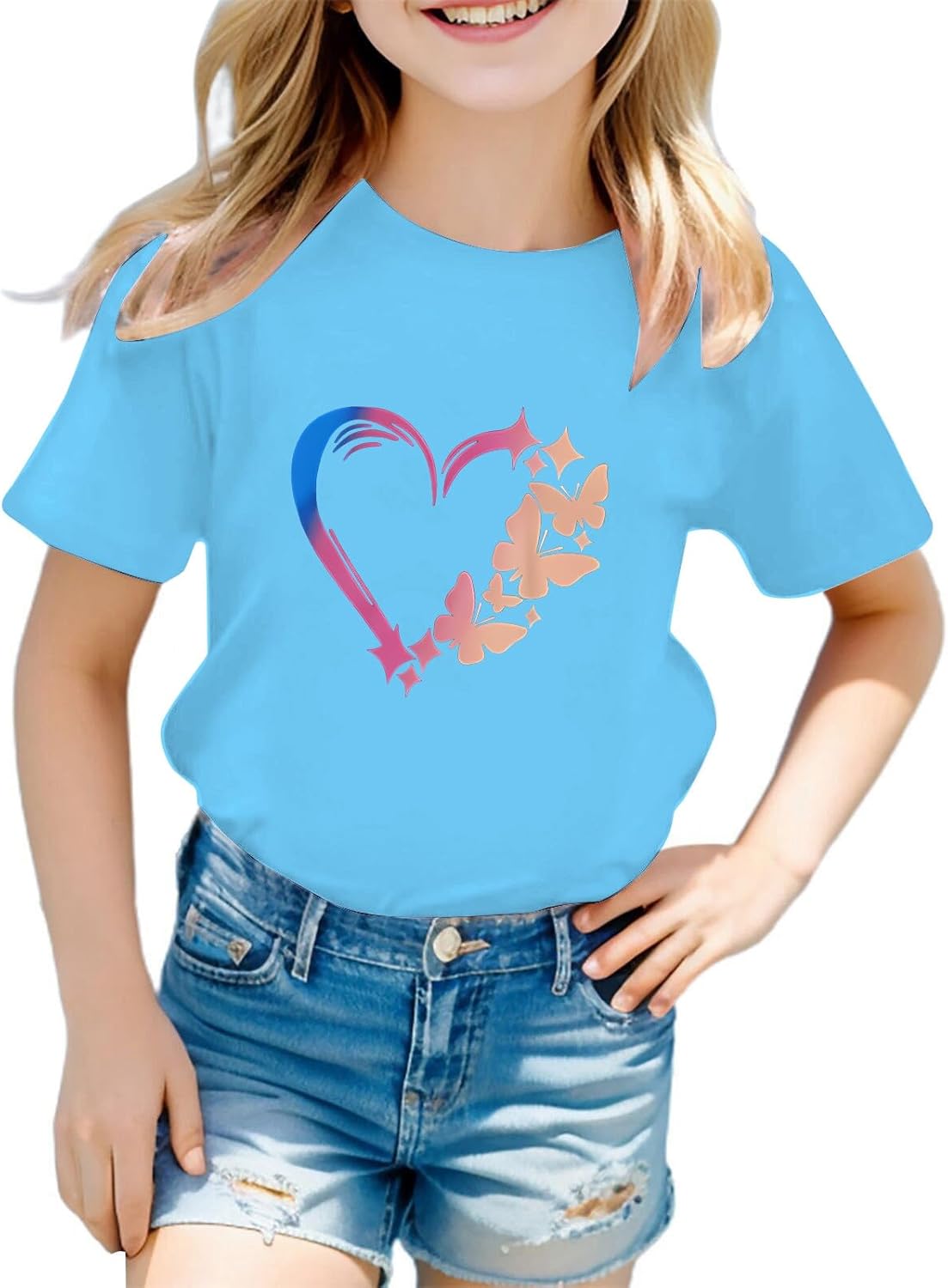 T-shirt George Fille 2-3 Ans, Multicolore, Géométrique, Coton/élasthanne