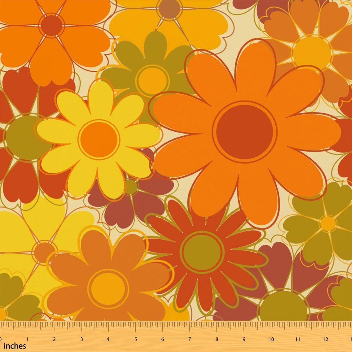 Gruba stokrotka miękka tkanina dla dzieci, do szycia w stylu vintage, w stylu hipisowskim, na krzesła, 460 x 160 cm, rustykalne kwitnące kwiaty, bez stretchu, do patchworku, pikowania