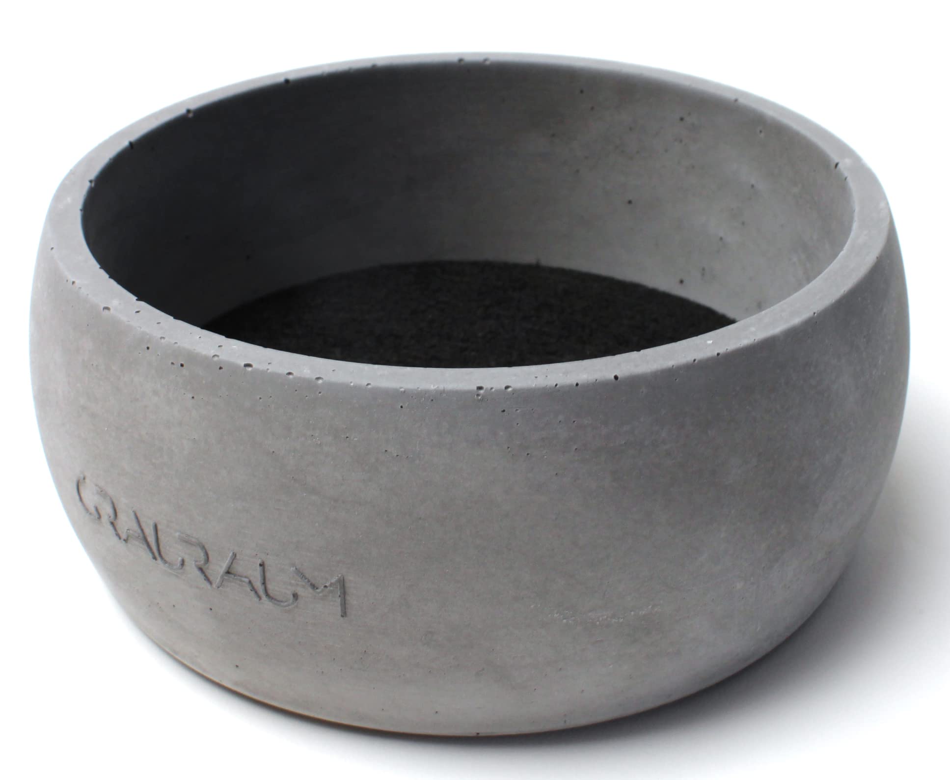 GRAURAUM Deko-Schale aus Beton - handgefertigt | Betonschale mit Filzeinlage | trendiges Wohnaccessoire | Blumentopf | Pflanzentopf (Rund)