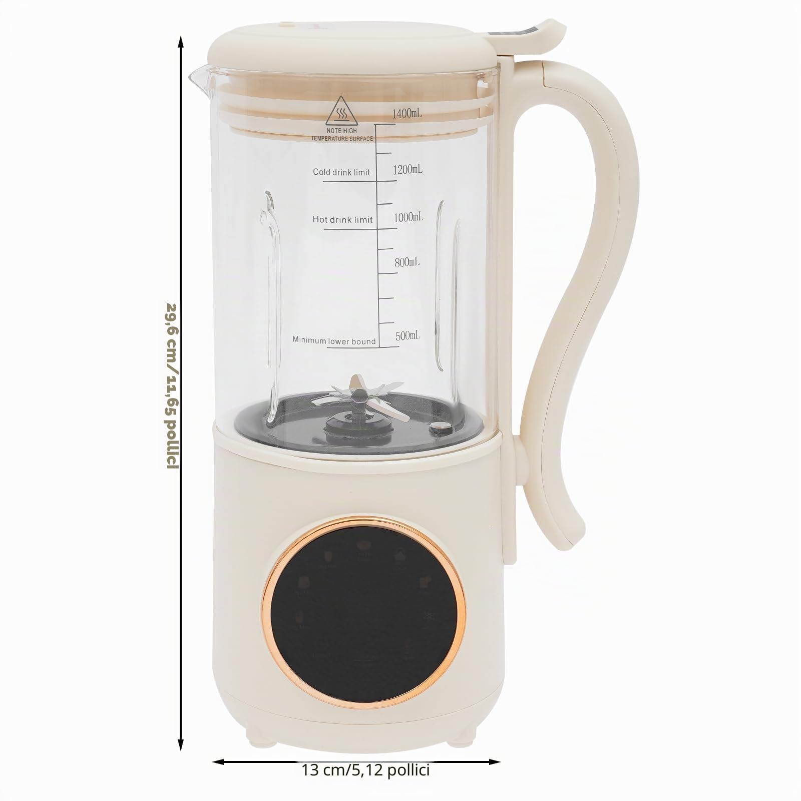Macchina per latte di noci, 1400 ml, macchina automatica per latte di mandorle con 16 lame per latte vegetale fatto in casa, avena, soia, bevande senza latte, funzione di mantenimento in caldo per 6