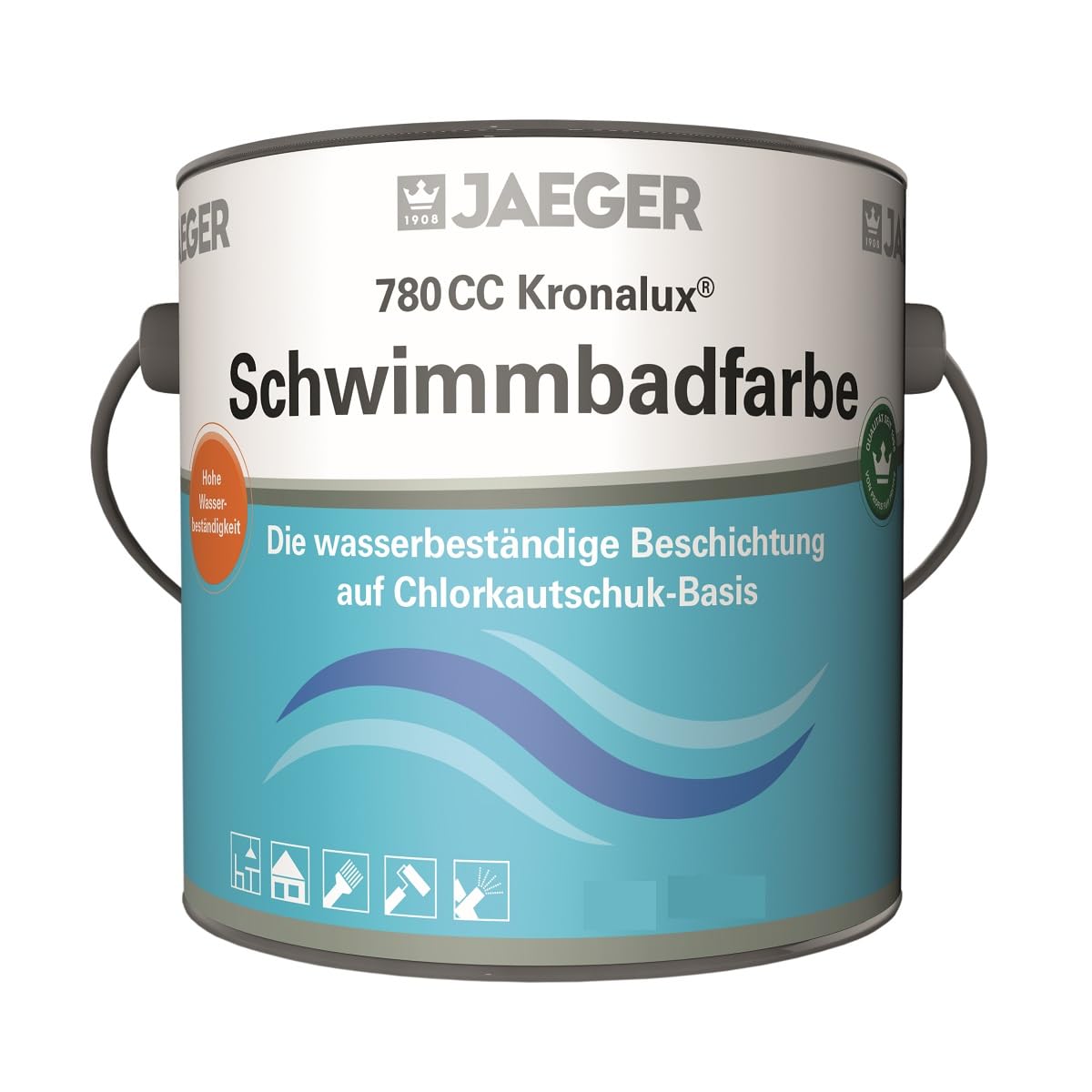 Jaeger Kronalux Schwimmbadfarbe Poolfarbe Unterwasserfarbe SCHWARZ (2,5 Liter)