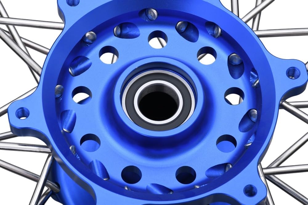 avdb -motocykl szprychowe koło/przednia felga 3,5'' x 17'' kompatybilna z YAMAHA WRF 450 WR450F 2006-2018, WRF 250 WR250F 2006-2019 Supermotard (niebieski)
