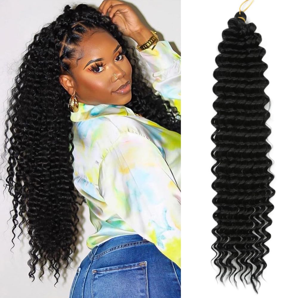 Maysa Ocean Wave Crochet Hair 22 Soft Curly Deep Wave Braiding Crochet Hair Ocean Wave Crochet Synthetic Hair Extensions 6packs 1bt27 22 Inch Pack Of 6 1bt27 - View #7