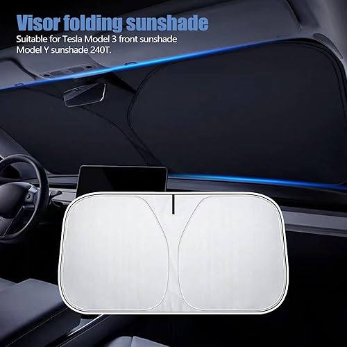 Miniatura 3 de 1 parasol para parabrisas de automóvil, 55.1 x 27.5 pulgadas, plegable de 0 pulgadas, cubierta aislante transmisora de luz, protección contra el