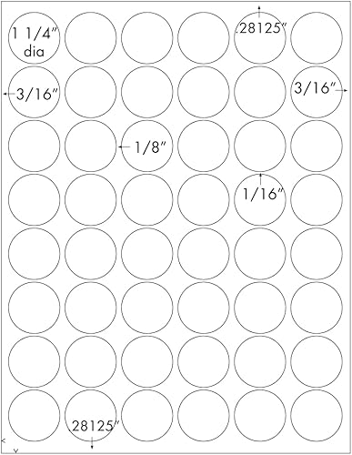 Miniatura 8 de Label Outfitters - Calcomanías circulares redondas de alto brillo 960 en blanco imprimibles con láser de 1.25 pulgadas, 20 hojas