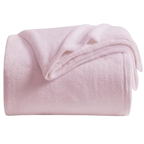 KMUSET Fleece Blanket Throw Size Pink Lightweight Super Soft Cozy Luxury Bed Blanket Microfiber - Pink - Throw(50"x60")