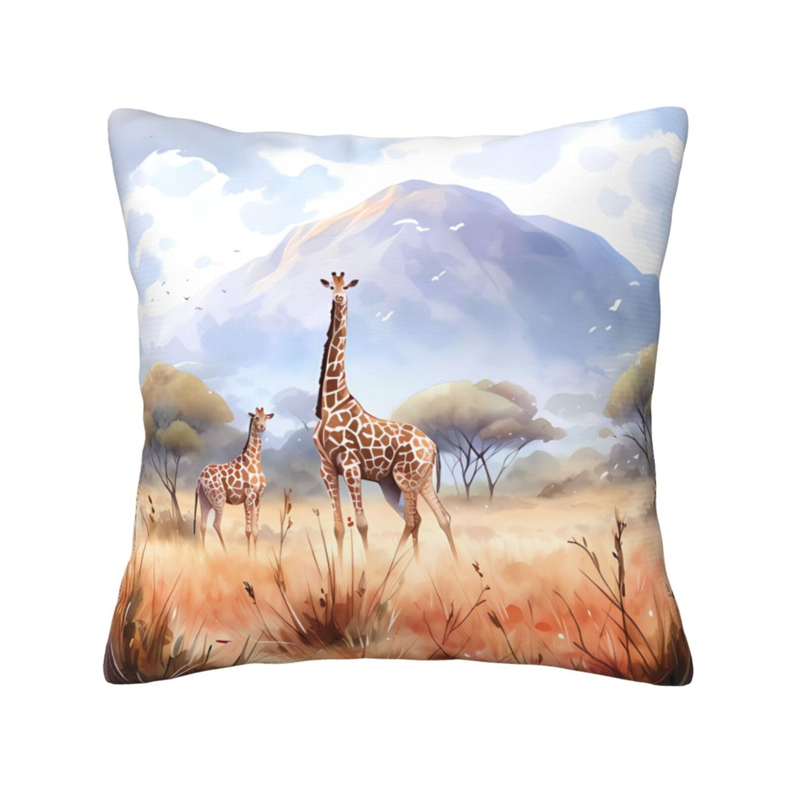 SXZVVBN African Savanna GiraffeDecorative Square Sofa Cushion Covers