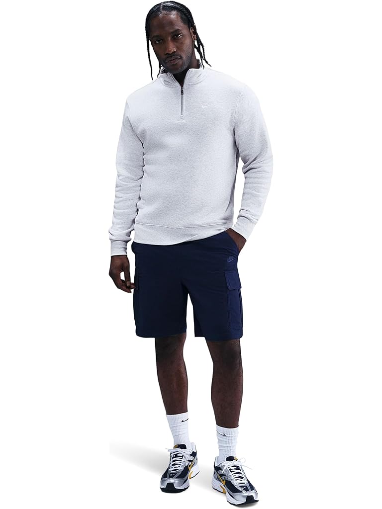 White Nike Club Basket Ball Half-Zip Top