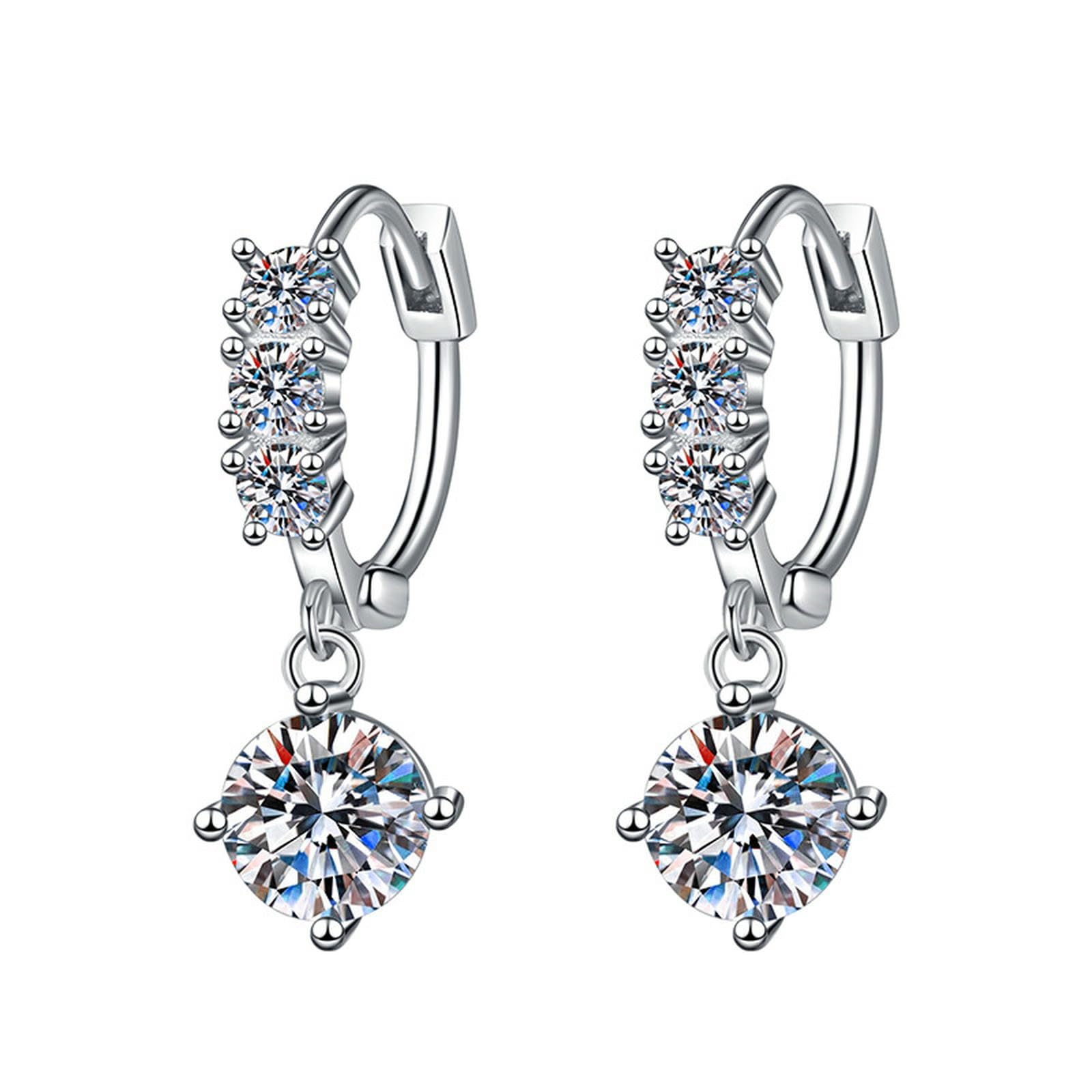 Boucles d'oreilles géométriques en argent sterling de haute joaillerie