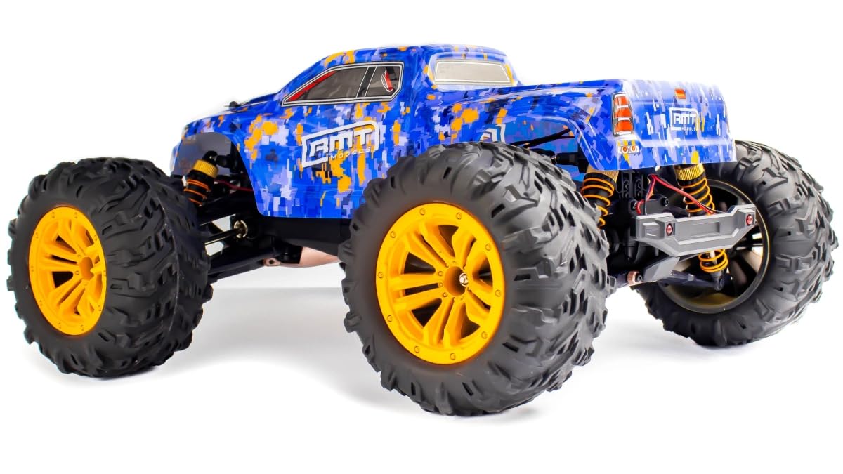 RC samochód RMT TwinRaptor niebieski 1:12 – 4WD Monster Truck 46 km/h, metalowy napęd, światło LED, wodoodporny, proporcjonalnie sterowany