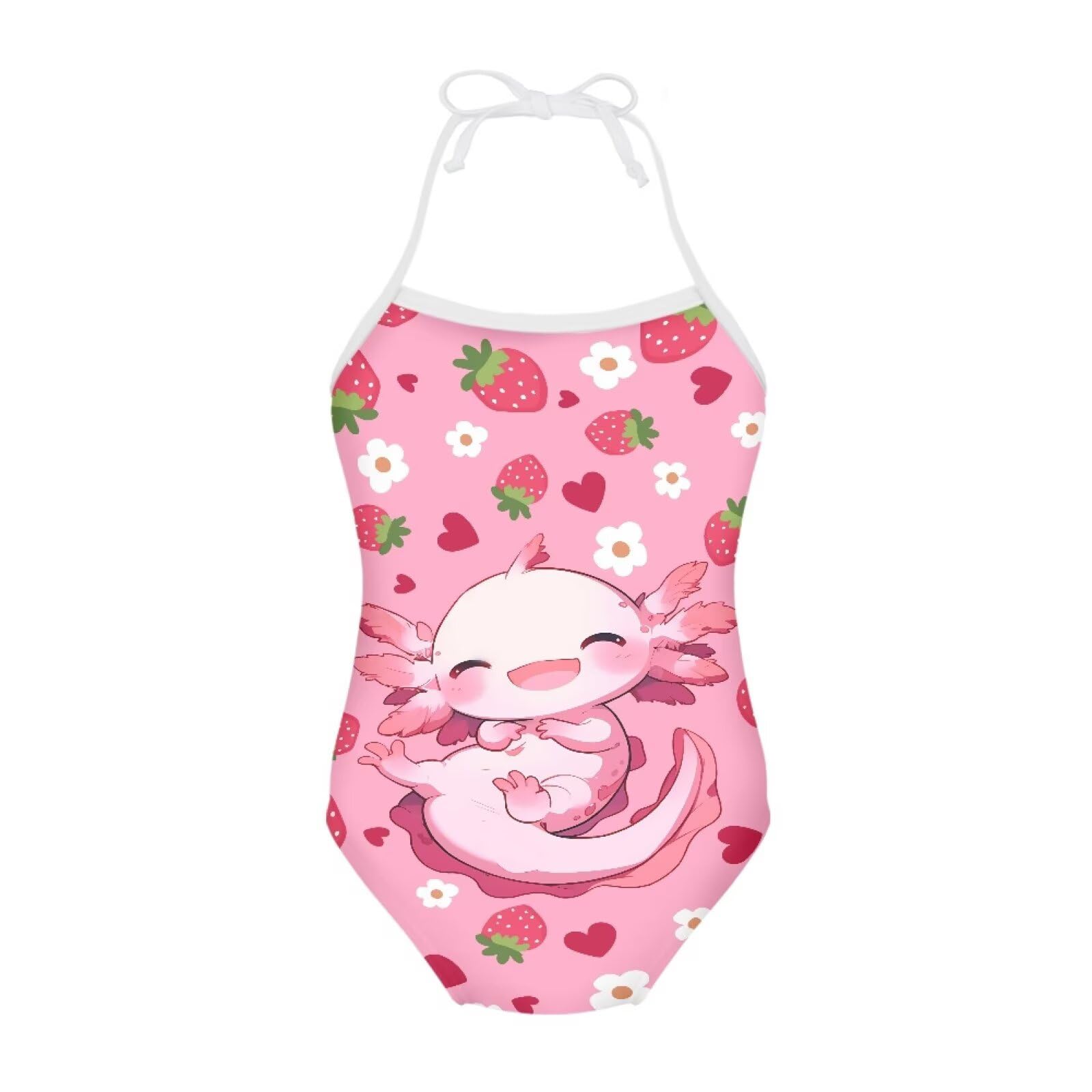 Girls One Piece Swimsuit Beach Bathing Suit Toddler Floral Halter Straps Swimwear for 1-10 Years