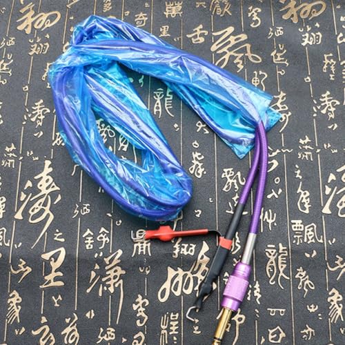 Fundas desechables HOODANCOS azules de plástico para proteger 100 clip cords de tatuaje 6