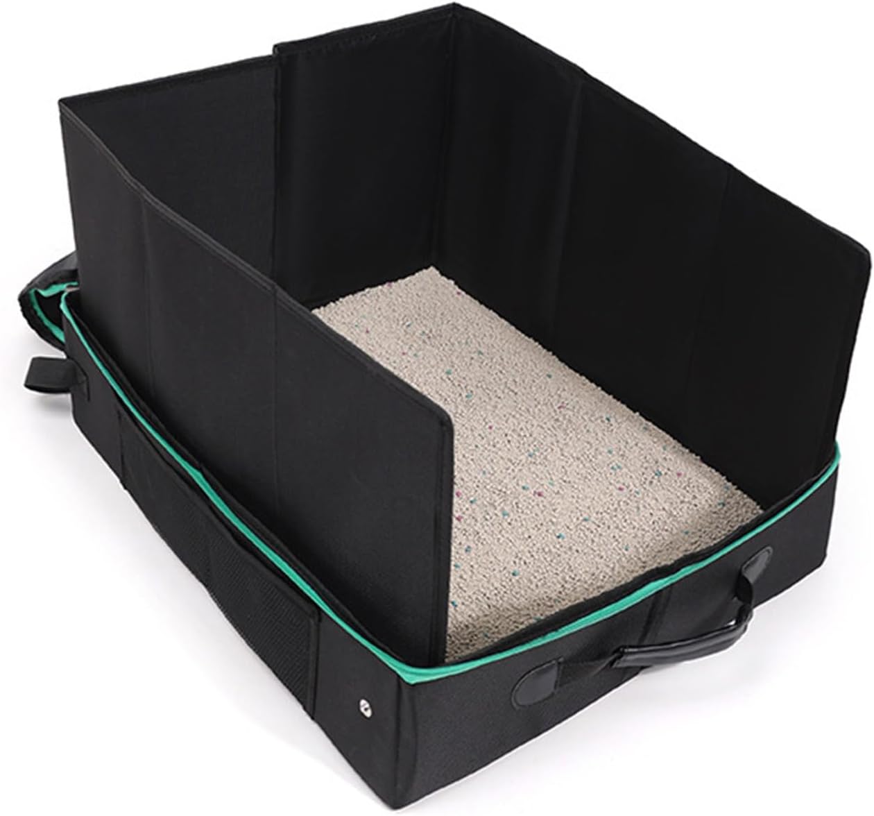 Foldable Litter Box Portable Design for Travel and Camping Quick Fold Easy to Double Layer Cats Litter Tray