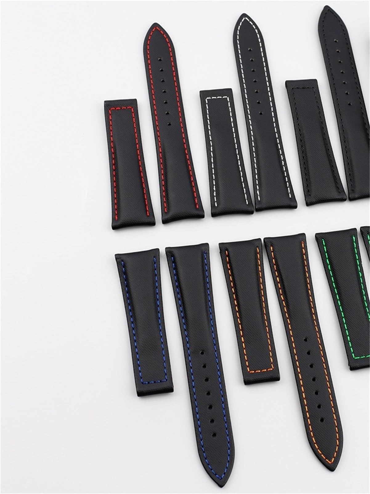 Sangle incurvée en cuir Oxford imperméable à boucle 20/22 mm