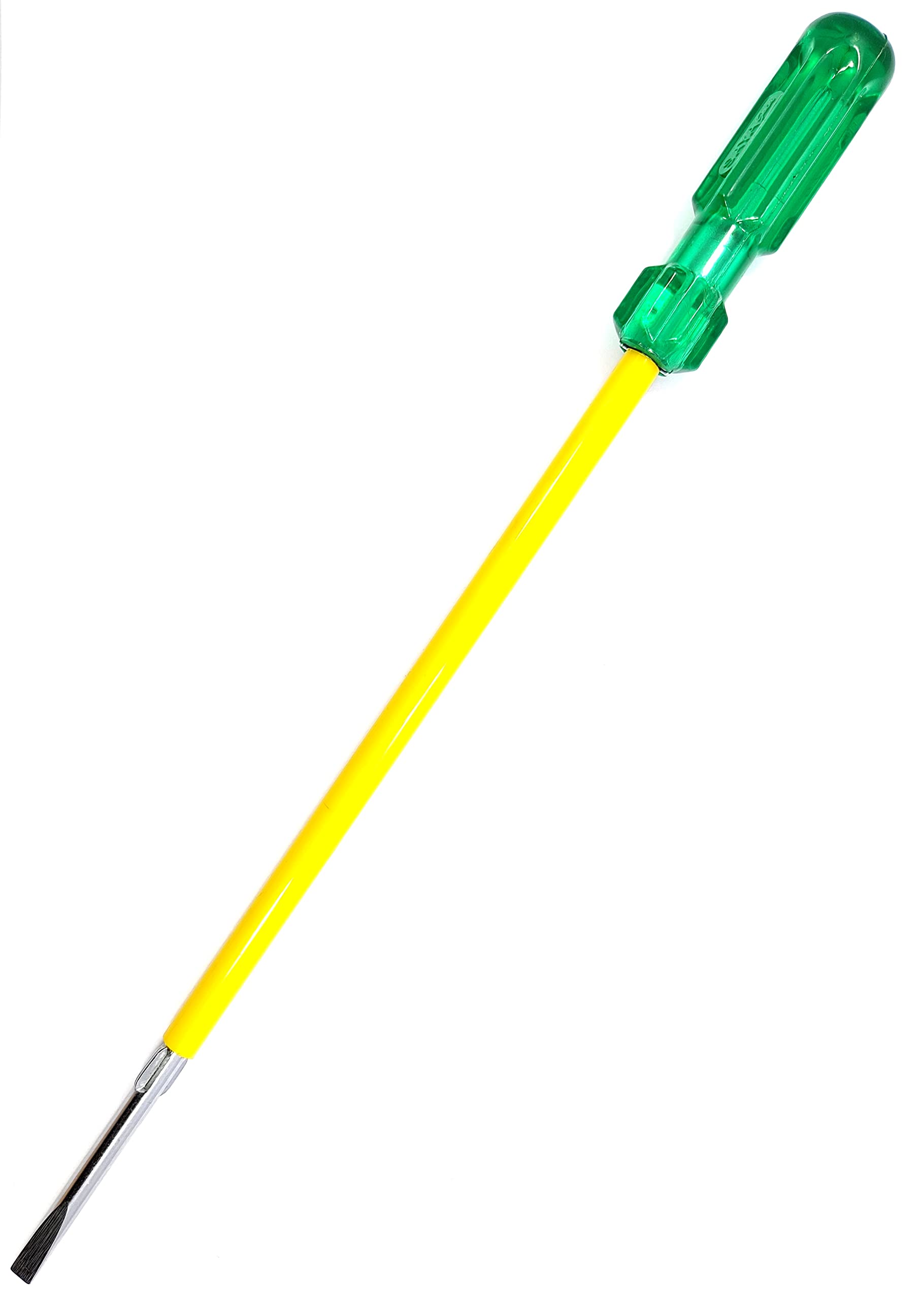 2in1 Reversible Screw Driver | Flate & Cross Head 2 in 1 screw Driver 610 | Green and Silver | Long handle Strong Grip Carbon Steel & Hardened Tip | Multipurpose use (size - 10"/ 250 mm)