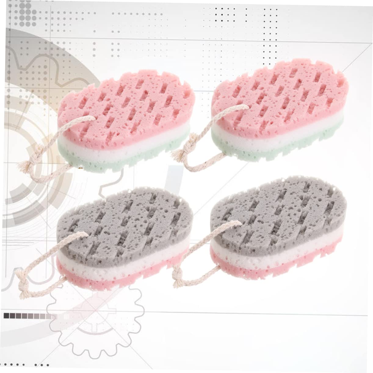 Healeved 12piezas Esponjas De Baño De Tres Toalla Exfoliante Para Depurador De Espalda Herramienta De Limpieza Corporal Para Uso Casa Aleatorios