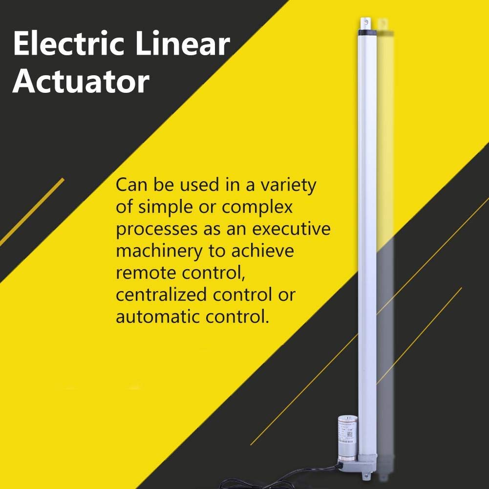 Actionneur Linéaire DC 12V Actionneur Linéaire Électrique Force 1500N Course Actionneur Linéaire à Usage Intensif Auto Car, Actionneur Linéaire 200-750mm pour Support de Moteur Électrique (750 mm)