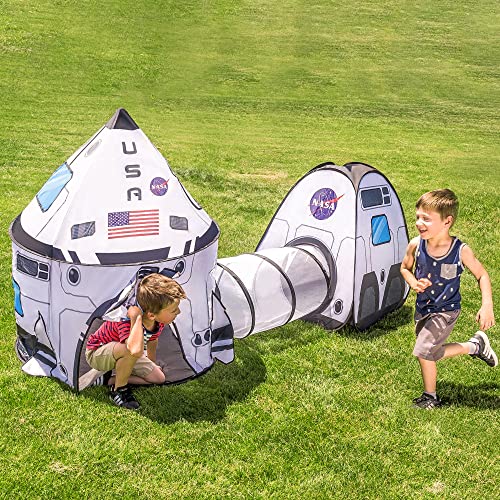 Joyin 12223 White Rocket Ship Pop Up Play Tent With Tunnel And Playhouse Kids Indoor Outdoor Spaceship Tent Set thumb #6