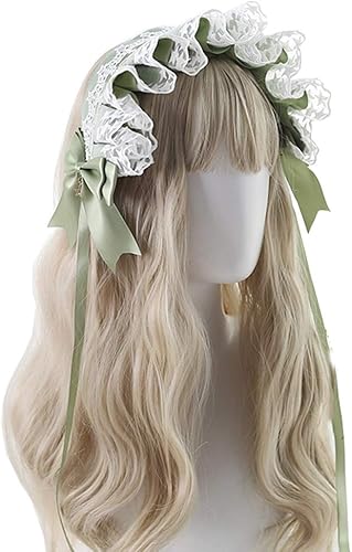 Amazon ロリータ風 髪飾り ヘアアクセサリー カチューシャ レディース リボン レース 可愛い チャーム フリル お姫様 ゴスロリ 蝶結び 萌え キュート アクセサリー カラー豊富 グリーン カチューシャ ヘアバンド 通販