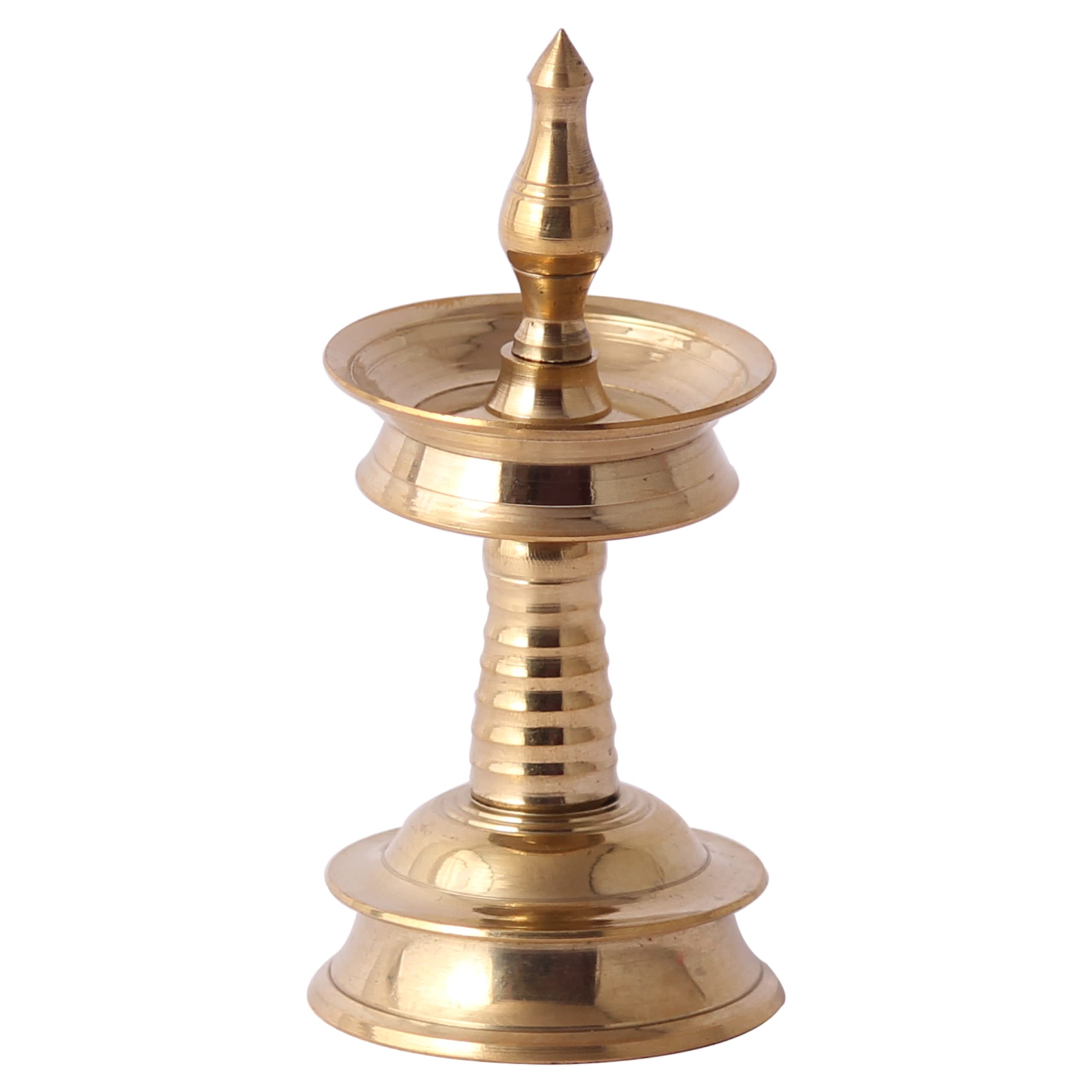 Akshata® Pure Kerala Samai Diya for Pooja | Brass Nilavilakku | Traditional Diya | Diwali Decoration | Onam Ghee/Oil Vadak | 5 Inch | Brass Kuthuvilakku (1PIECE)