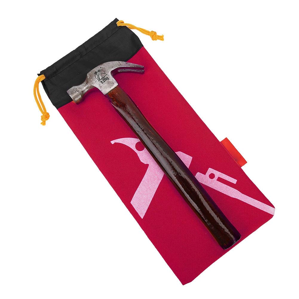 Tent Hammer Bag Outdoor Tent Accessories Storage Bag Pack Tent Pegs Nails Hammer Tool Pouch (Red)
