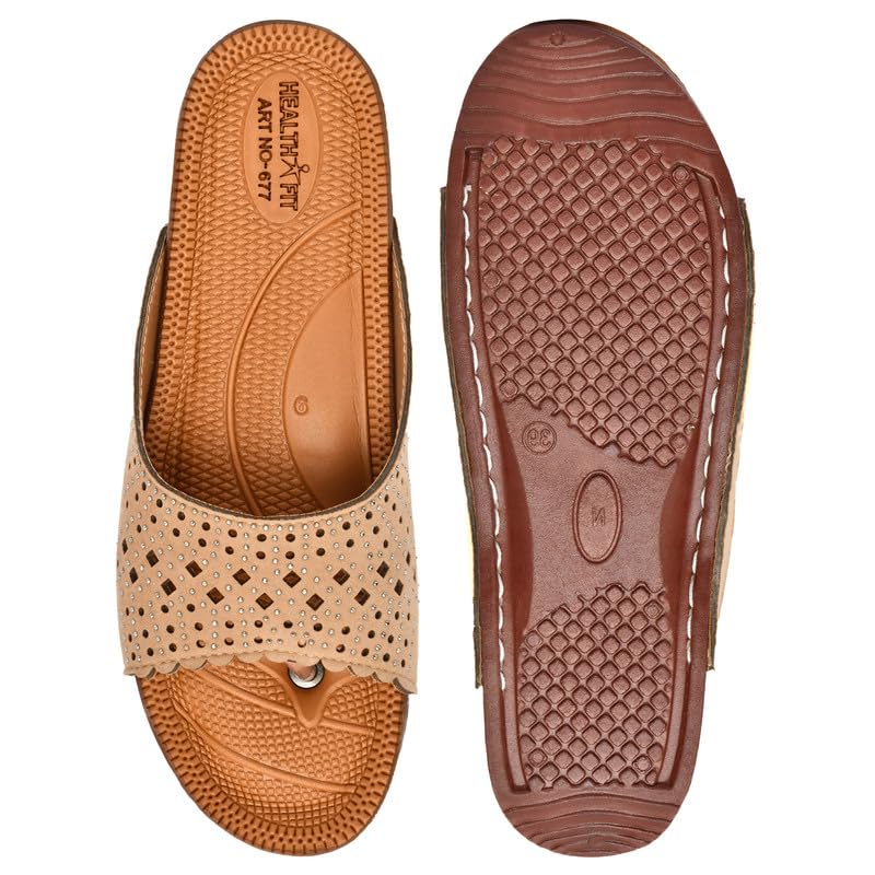 Image of HEALTH FIT Extra Super Soft Ortho Care Diabetic & Orthopedic Slippers /Doctor Chappal & Ultra-Lightweight Stylish Footwear for Women's 677