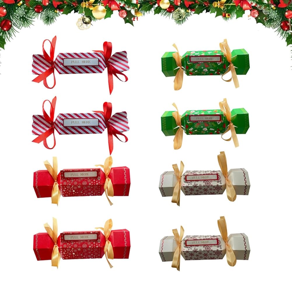 Seymal 8Pcs Christmas Money Crackers, Diy Cash Gift Pull Box, Festive Money Holders For Cash Or Gift Cards, Creative Surprise Money Gift Boxes For Holiday Party Decor